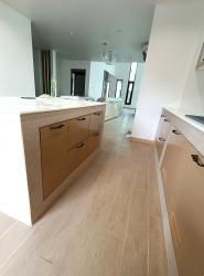 ชุดครัวปูนบานซิงค์ บานอบสีน้ำตาล