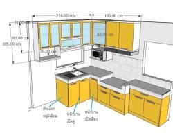 ครัวปูน บานซิงค์ บานสีเหลือง