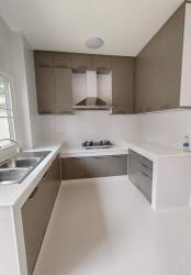 บิ้วอินครัวปูน บานอบสีเทาเทคเจอร์