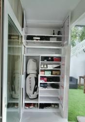 ตู้รองเท้า ตู้เก็บของ บานอบสีมุก