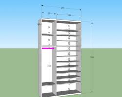 ตู้รองเท้าบานเปิดสีขาวควัน