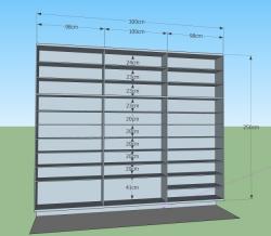 ตู้รองเท้า บานเลื่อนสีเทาเทคเจอร์