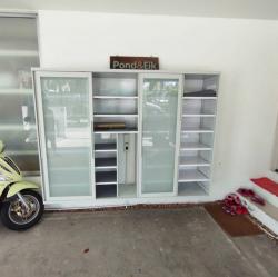 ตู้รองเท้า บานเลื่อนกระจก