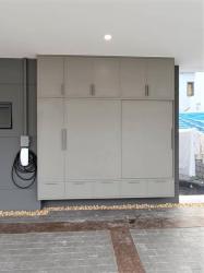 ตู้รองเท้าตู้เก็บของ บานอบสีเทาเทคเจอร์