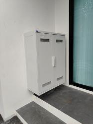 ตู้รองเท้า บานอบสีเทา