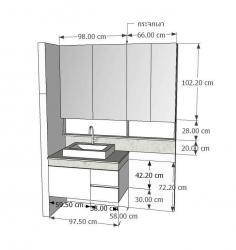 ตู้ใต้อ่างล้างหน้า ตู้แขวนบานกระจกเงา